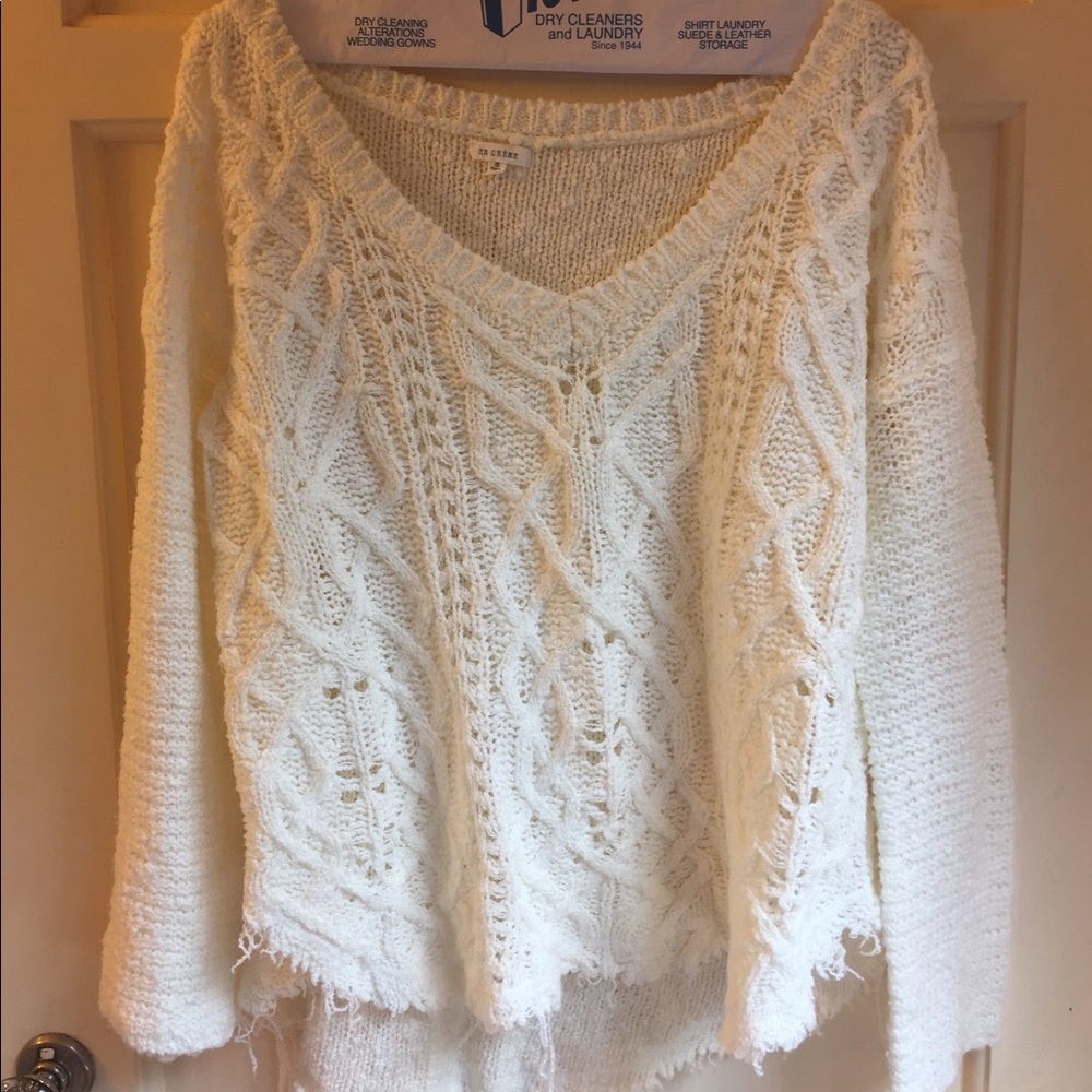 White V-Neck Sweater